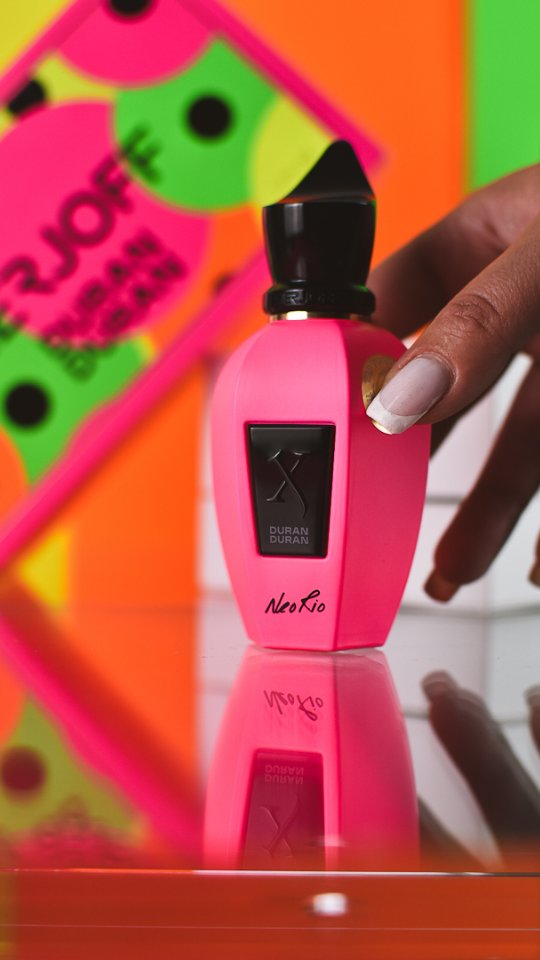 Instagram post by @miromerofernandez for Xerjoff. Caption reads: The sweetness of hedonism, the pop skin that....