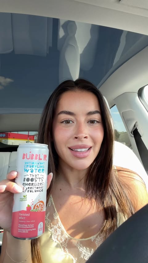 Instagram post by @natalieelancaster for BUBBL'R. Caption reads: [...] flavor are you grabbing first?🥤☀️....
