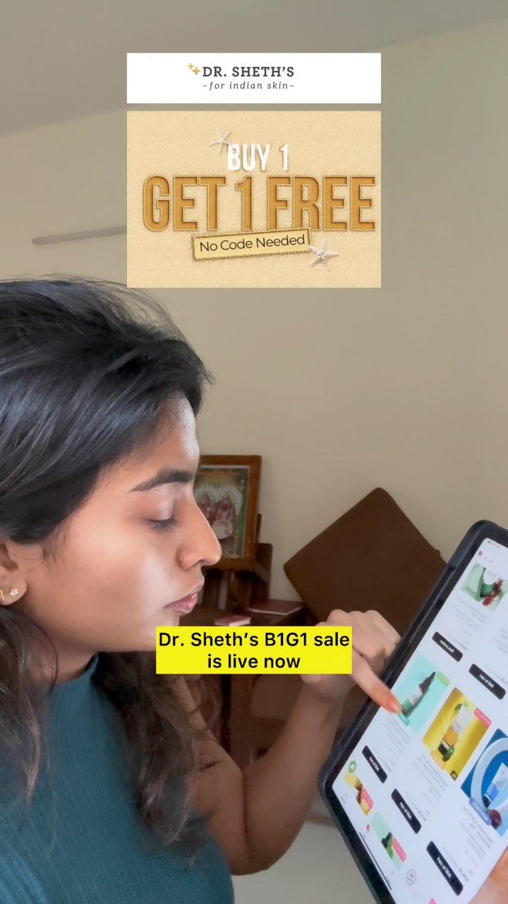 Instagram post by @lav_here for Dr Sheths. Caption reads: Glowing skin? Non-negotiable. A B1G1 FREE sale on....