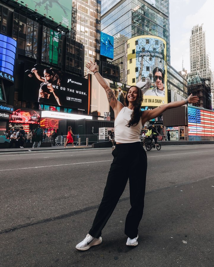 Instagram post by @lexijwellness for 1st Phorm. Caption reads: [...] up at a billboard with 1st Phorm and Lexi J....