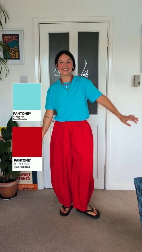 Instagram post by @lauradopamineoutfits for New Look. Caption reads: If you want to wear more colour but never know....