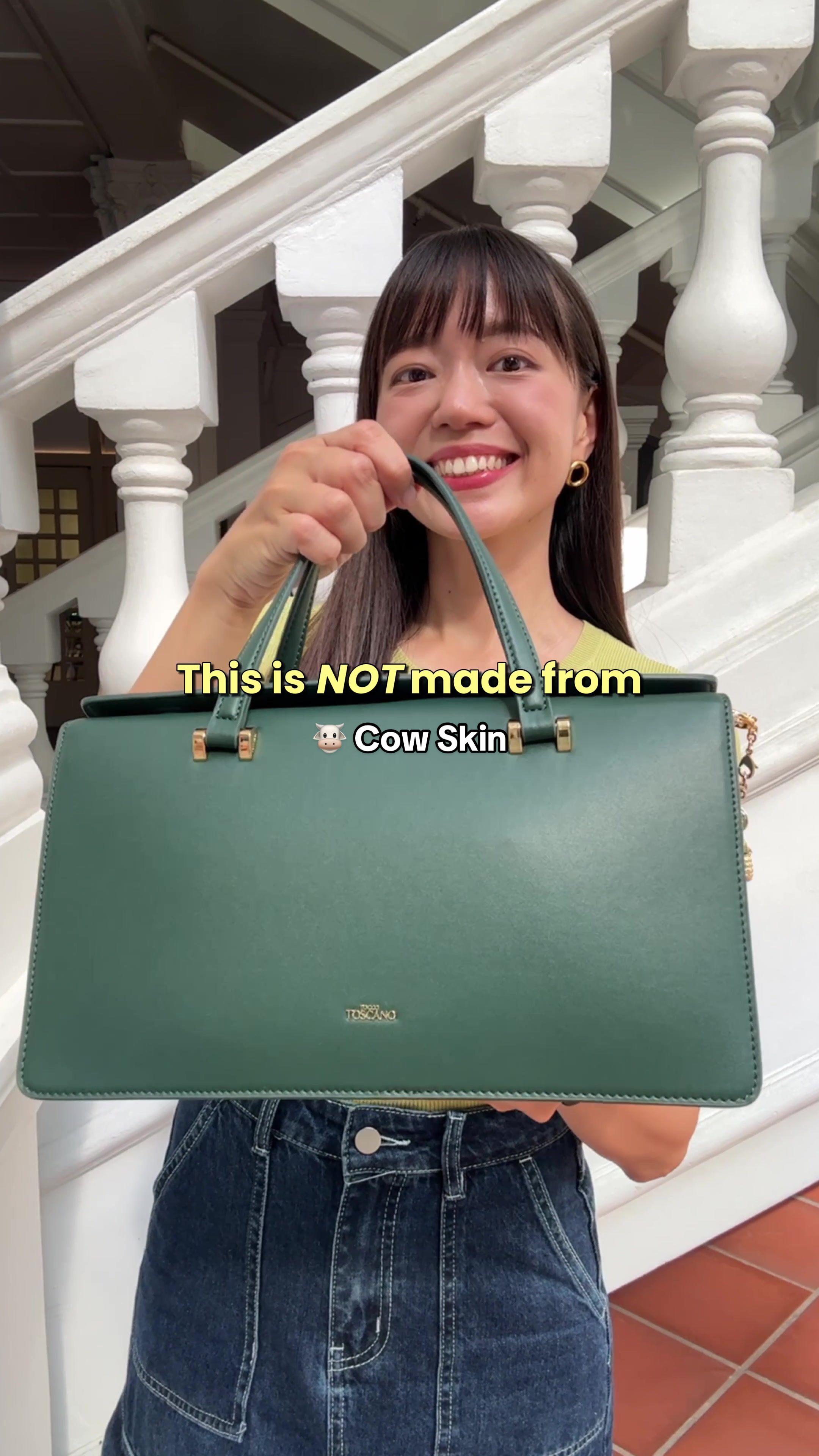 TikTok post by @chenxily for Tocco Toscano. Caption reads: Plant based leather made from waste?!😮🌽 Check....