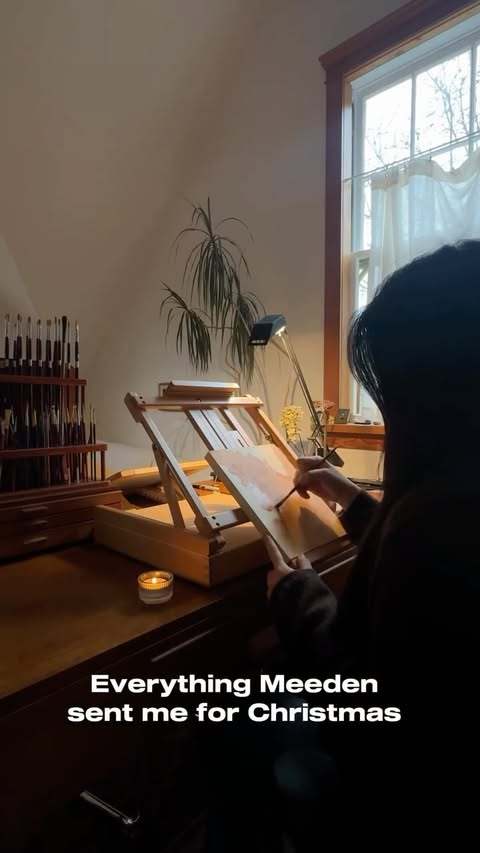 Instagram post by @janicesung for MEEDEN ART. Caption reads: Thank you, @meeden.art, I can’t think of a better....