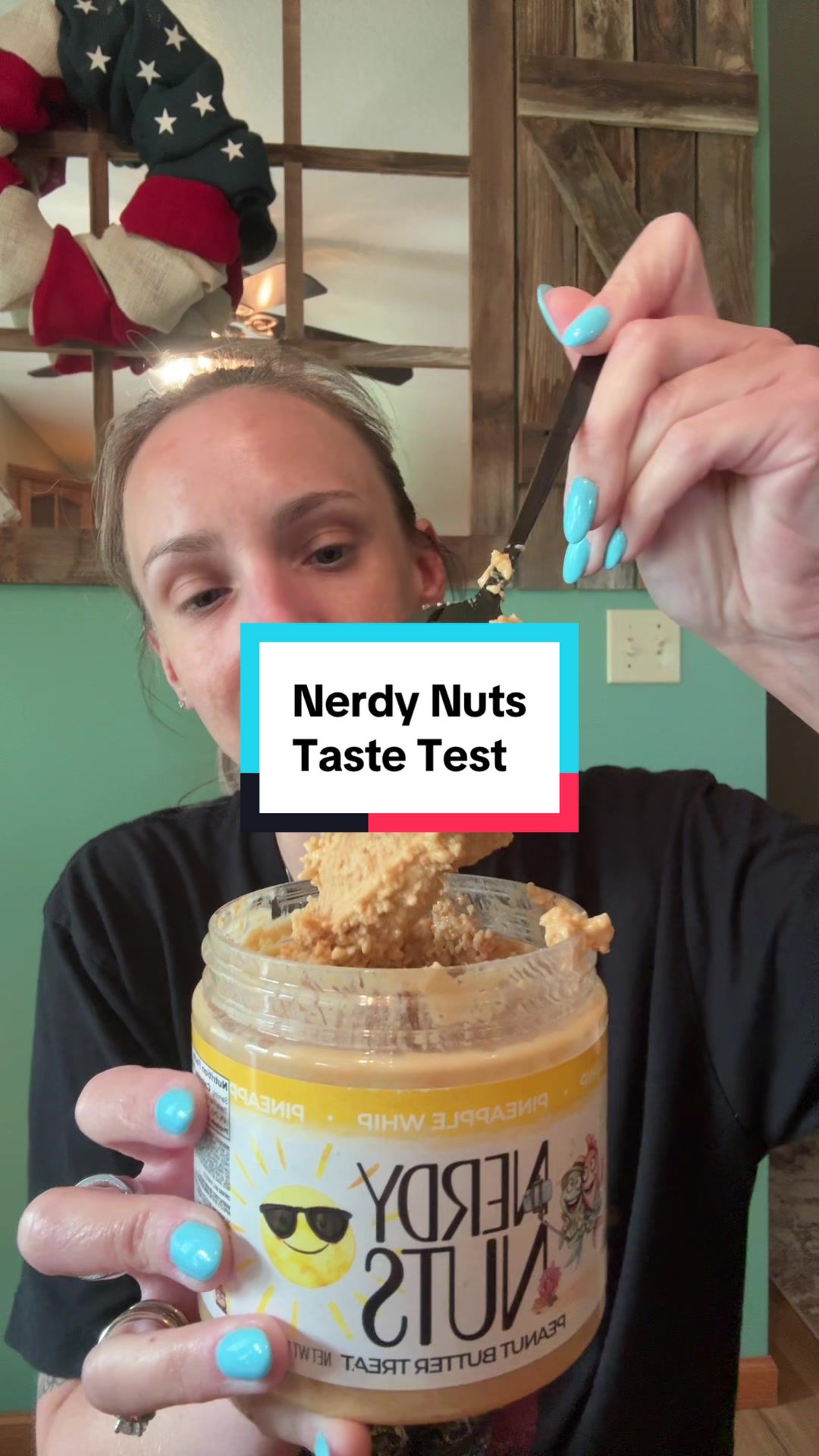TikTok post by @roseleecrystalsandpearls for Nerdy Nuts. Caption reads: @Nerdy Nuts Shop taste test! Pineapple [...].