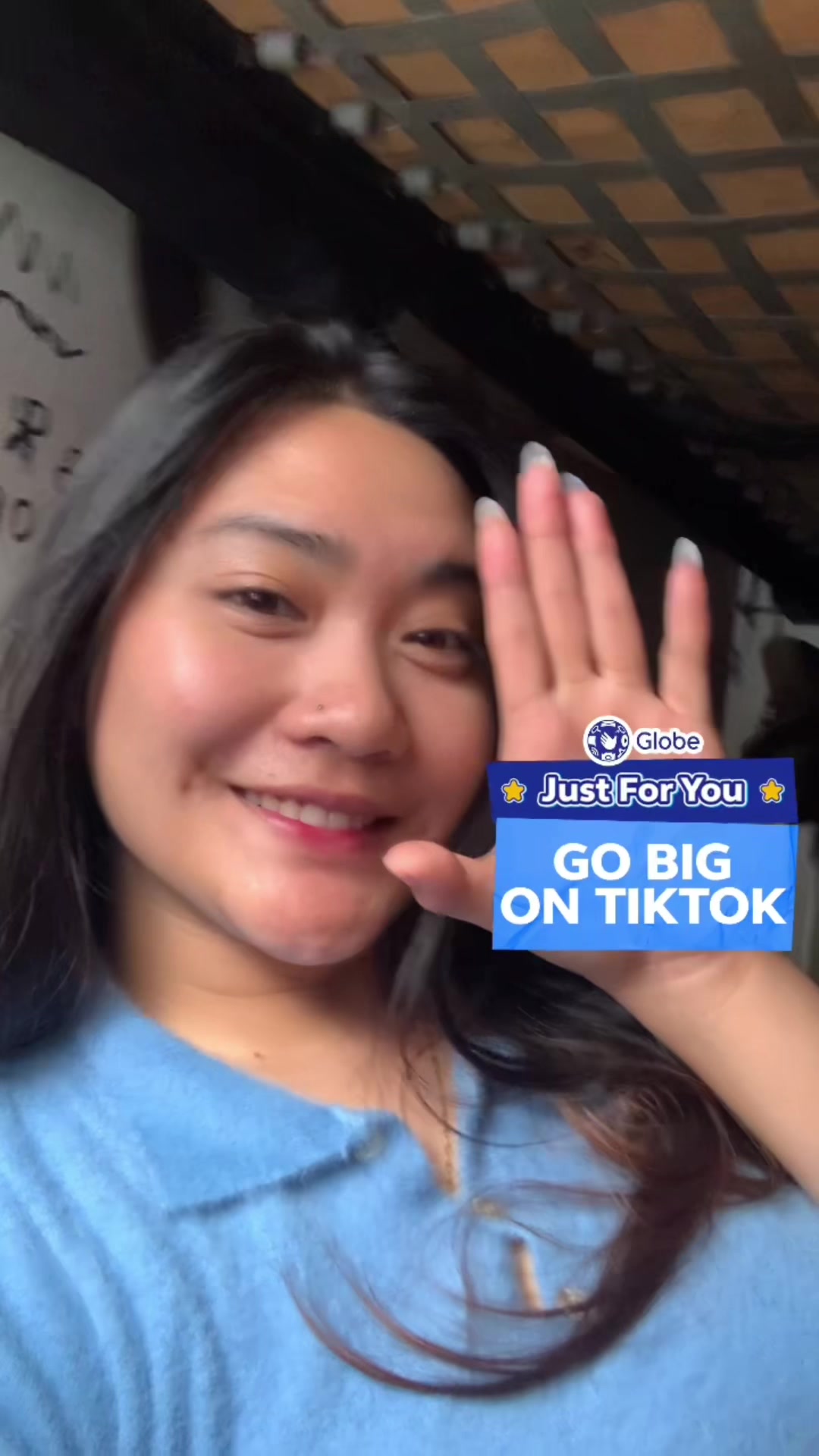 TikTok post by @its.me.ur.girl.hanna for Globe Telecom. Caption reads: [...] of GlobeOne ay sobrang WINNER!! @Globe....