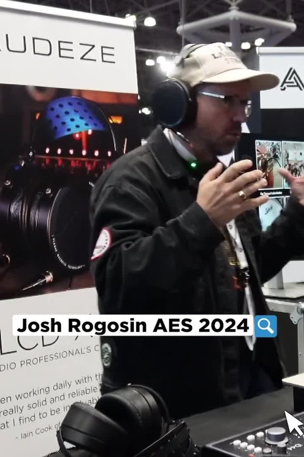 Instagram post by @joshrogosin for Audeze. Caption reads: #AudezeArtist Josh Rogosin, gives a demo at [...].