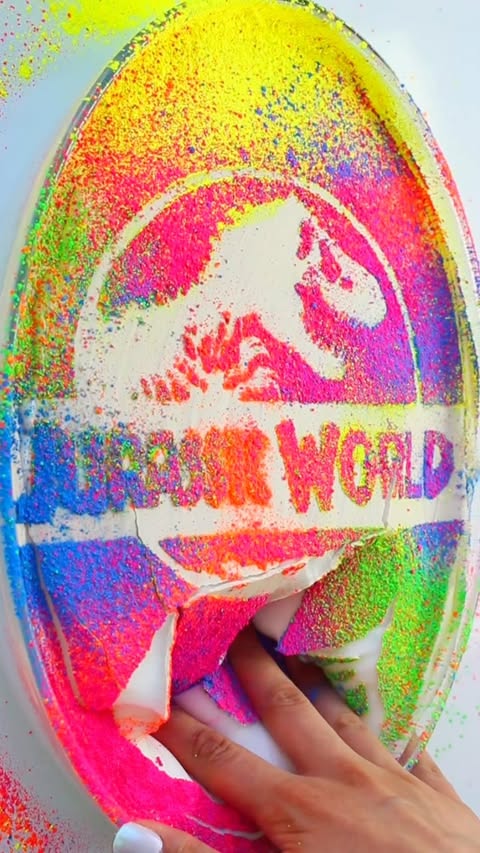 Instagram post by @talisa.tossell for Jurassic World. Caption reads: [...] in slime, for #JurassicYourWorld....