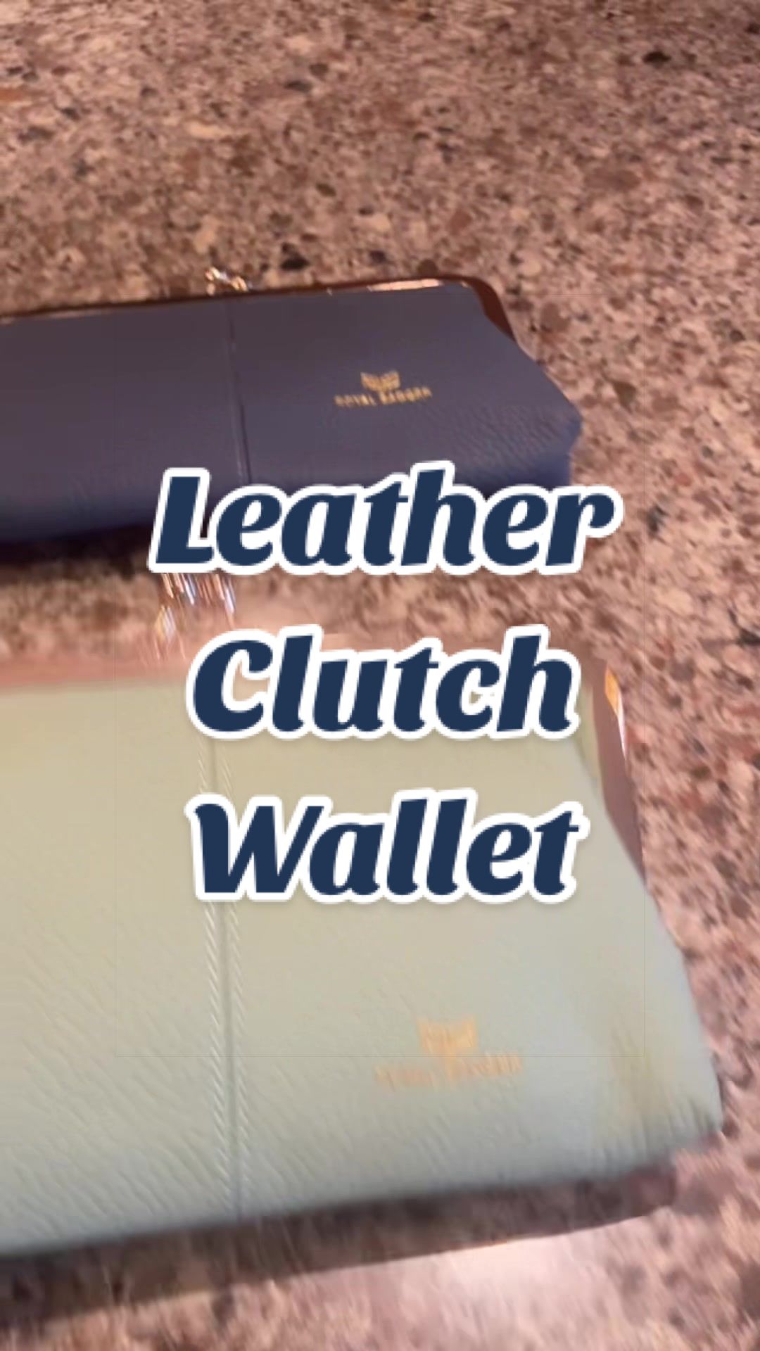 TikTok post by @mama5.finds for Royal Bagger. Caption reads: [...] #LeatherClutch #WalletForHer @ROYAL BAGGER....
