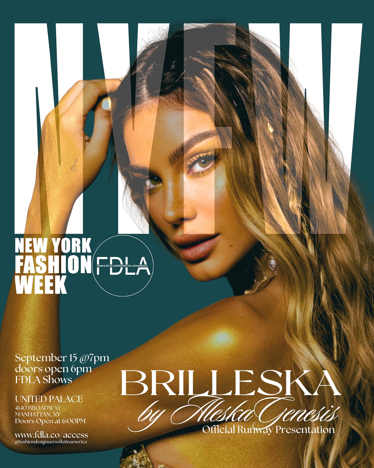 Instagram post by @aleskagenesis for smartwater. Caption reads: BRILLESKA by Aleska Genesis.
Debut oficial en las....