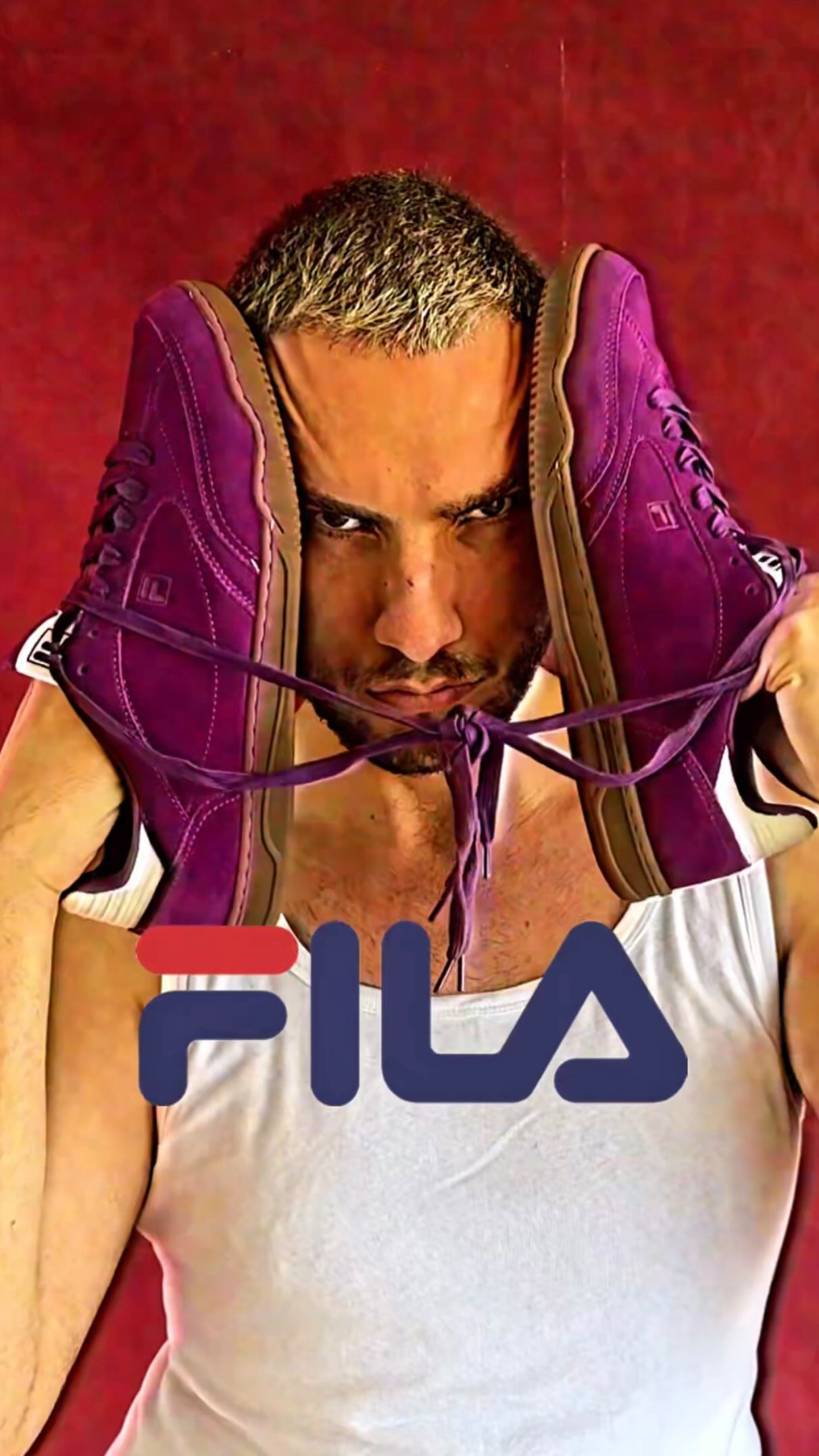 Instagram post by @chrishaimerl for FILA. Caption reads: [...] now ✨What’s your favorite Slantshot? ....