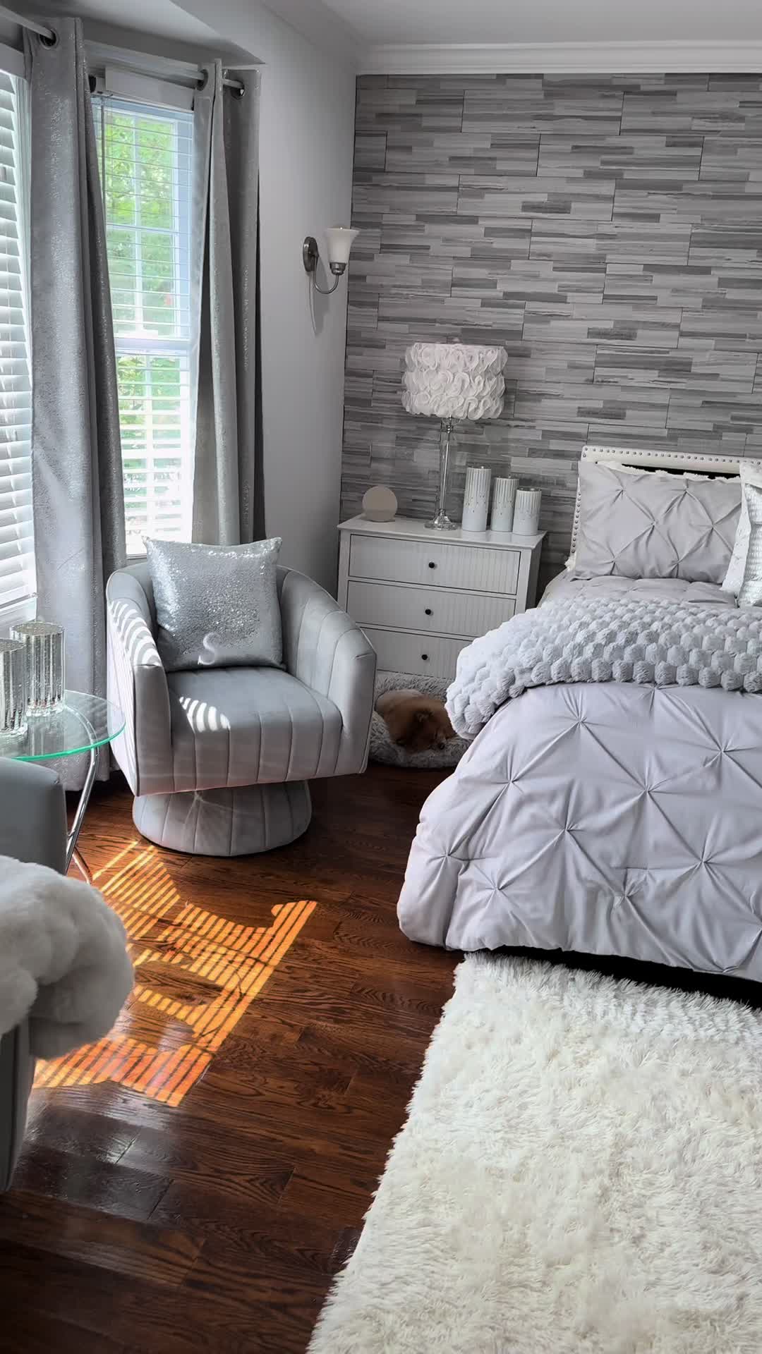TikTok post by @brendaj528 for Bedsure Home. Caption reads: The Seven Piece Pintuck from Bedsure is so pretty!....