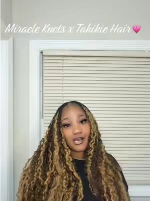 TikTok post by @pattysopretty for Tahikie Hair Shop. Caption reads: i'm on miracle knots baddddddd and @Tahikie is....
