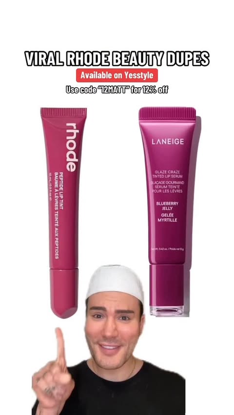 Instagram post by @mattrandon for YesStyle. Caption reads: VIRAL RHODE BEAUTY DUPES!😱

@yesstyle partner.....