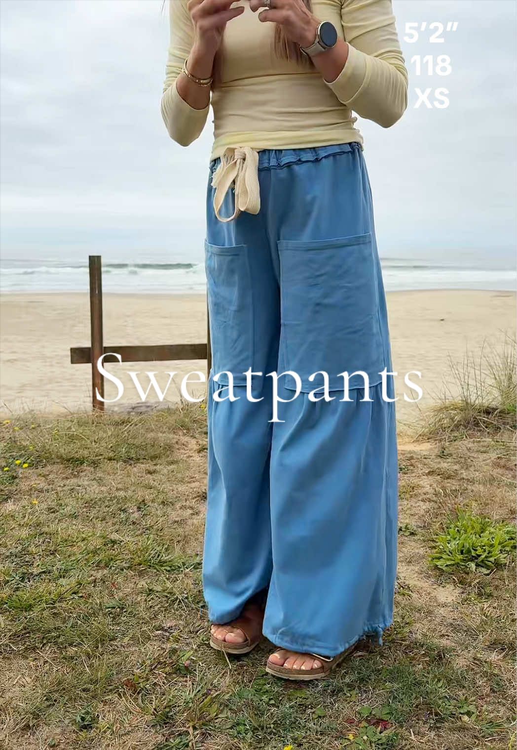 TikTok post by @amy40fashionedit for Naeduo. Caption reads: The sweatpants I didn’t know I needed. @Naeduo.