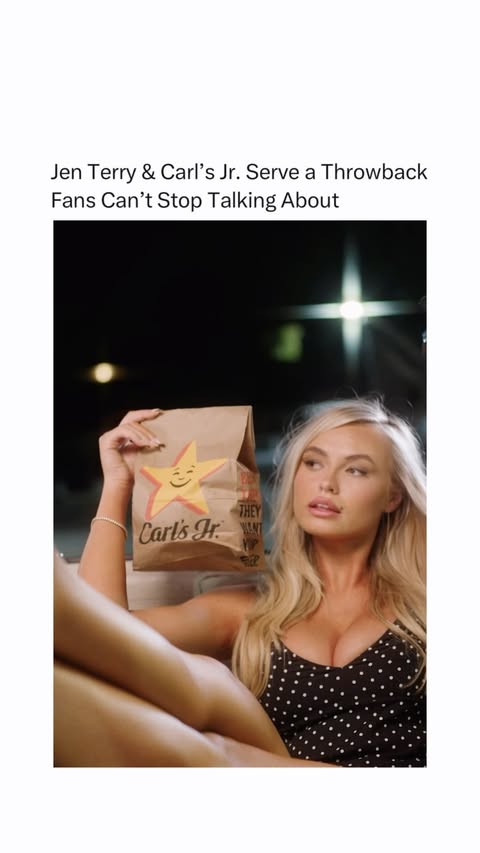 Instagram post by @fruitsnacks for Carl's Jr.. Caption reads: [...] knows its own lore 🙌 Jen Terry’s new....