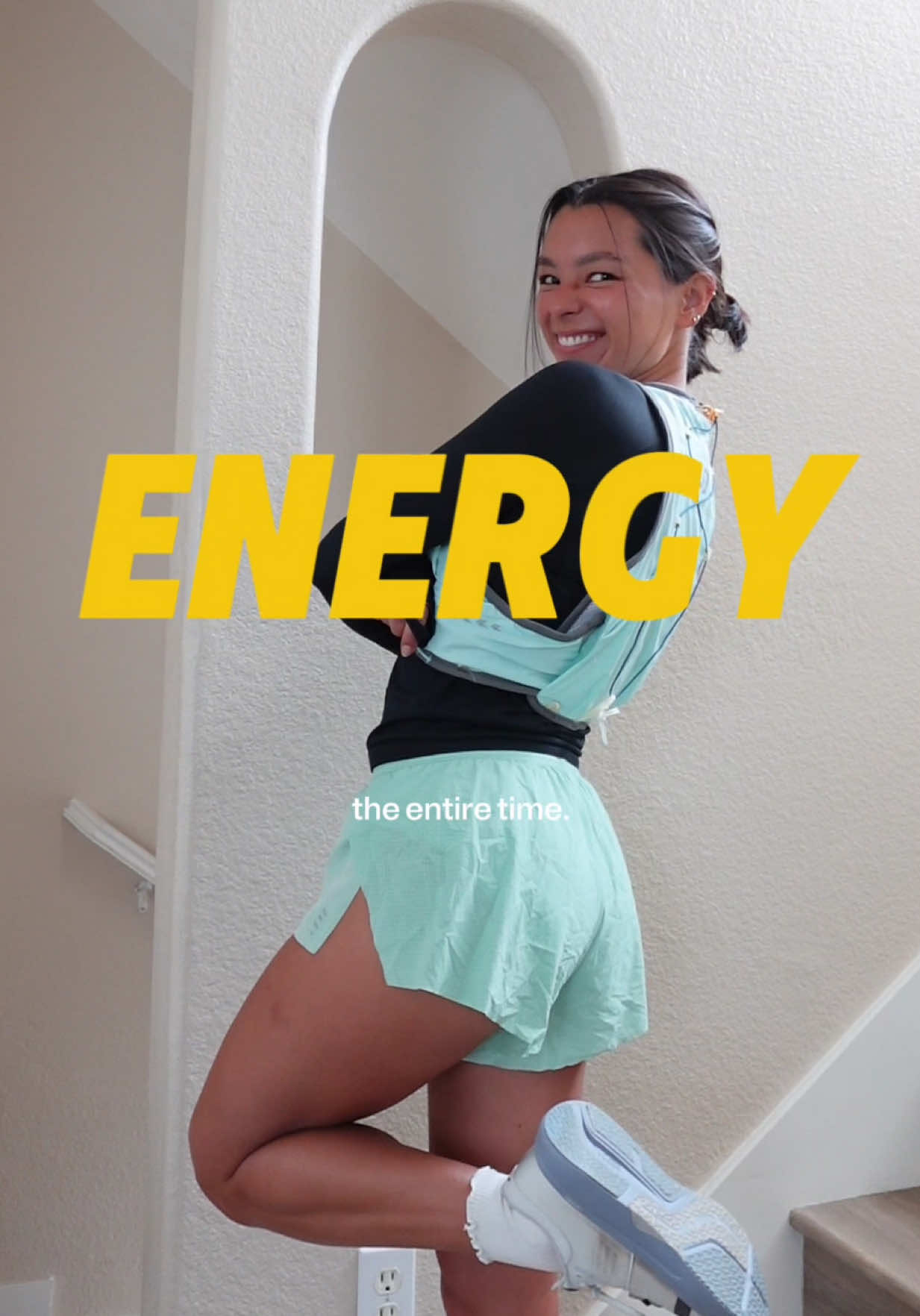 TikTok post by @happywithmeg for BODi. Caption reads: [...] of energy. So before this run, I took @BODi....