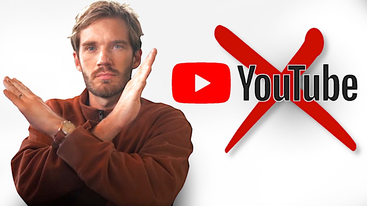 YouTube post by @PewDiePie for Saily. Caption reads: I'm DONE with Google.