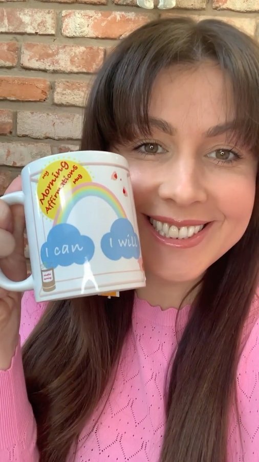 Instagram post by @gemma_ralph_jude for Channel Mum. Caption reads: #Ad 
This beautiful affirmations mug was gifted to....