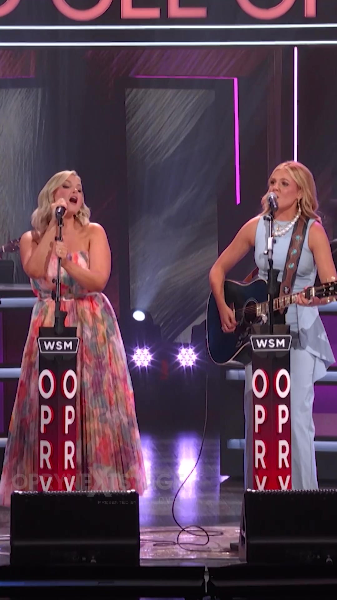 TikTok post by @opryofficial for Tecovas. Caption reads: [...] Days)" Opry NextStage is presented by....