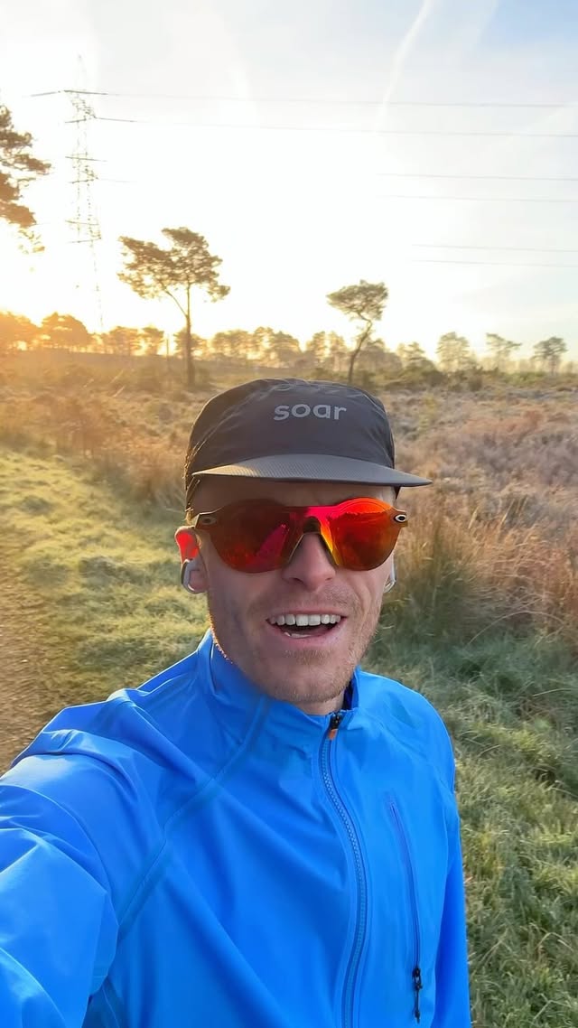 Instagram post by @lloydkempson for SOAR Running. Caption reads: Grateful for mornings like this. 10km on the....