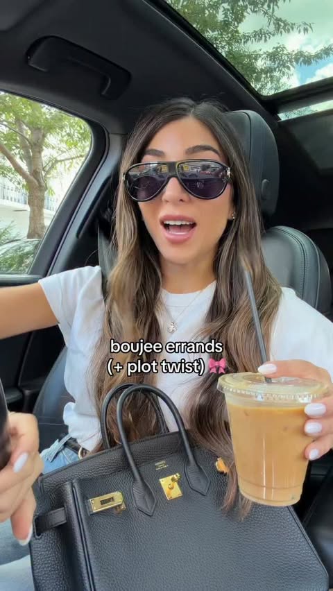 Instagram post by @amelialiana for K18 Hair. Caption reads: boujee errands day 🎀🩷 @k18hair_uk @harrods ad.
