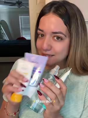 TikTok post by @rosyajk for Anua Store US. Caption reads: [...] para una glass skin de @anua_global @Anua....