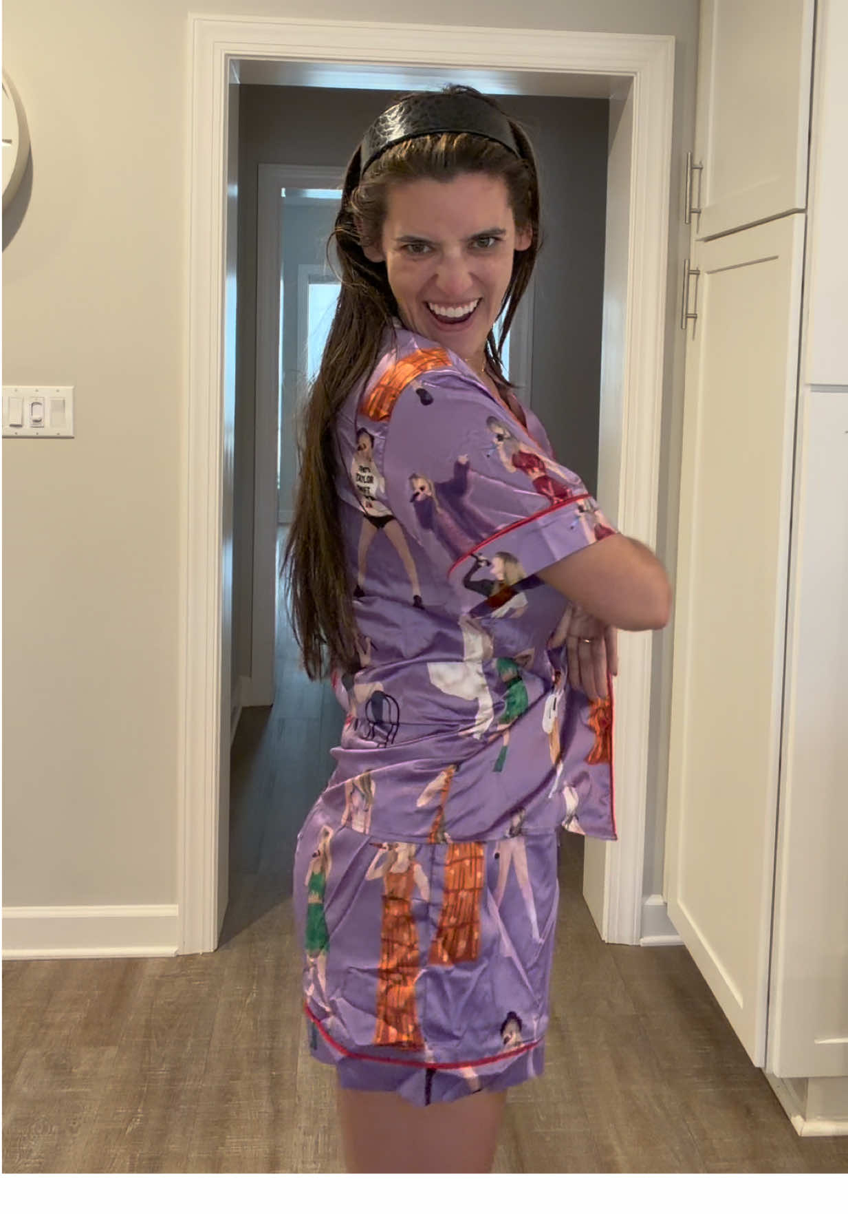 TikTok post by @whodacutie781 for SheShow. Caption reads: Obsessed! #erastour #pajamas @SheShow #sheshow....