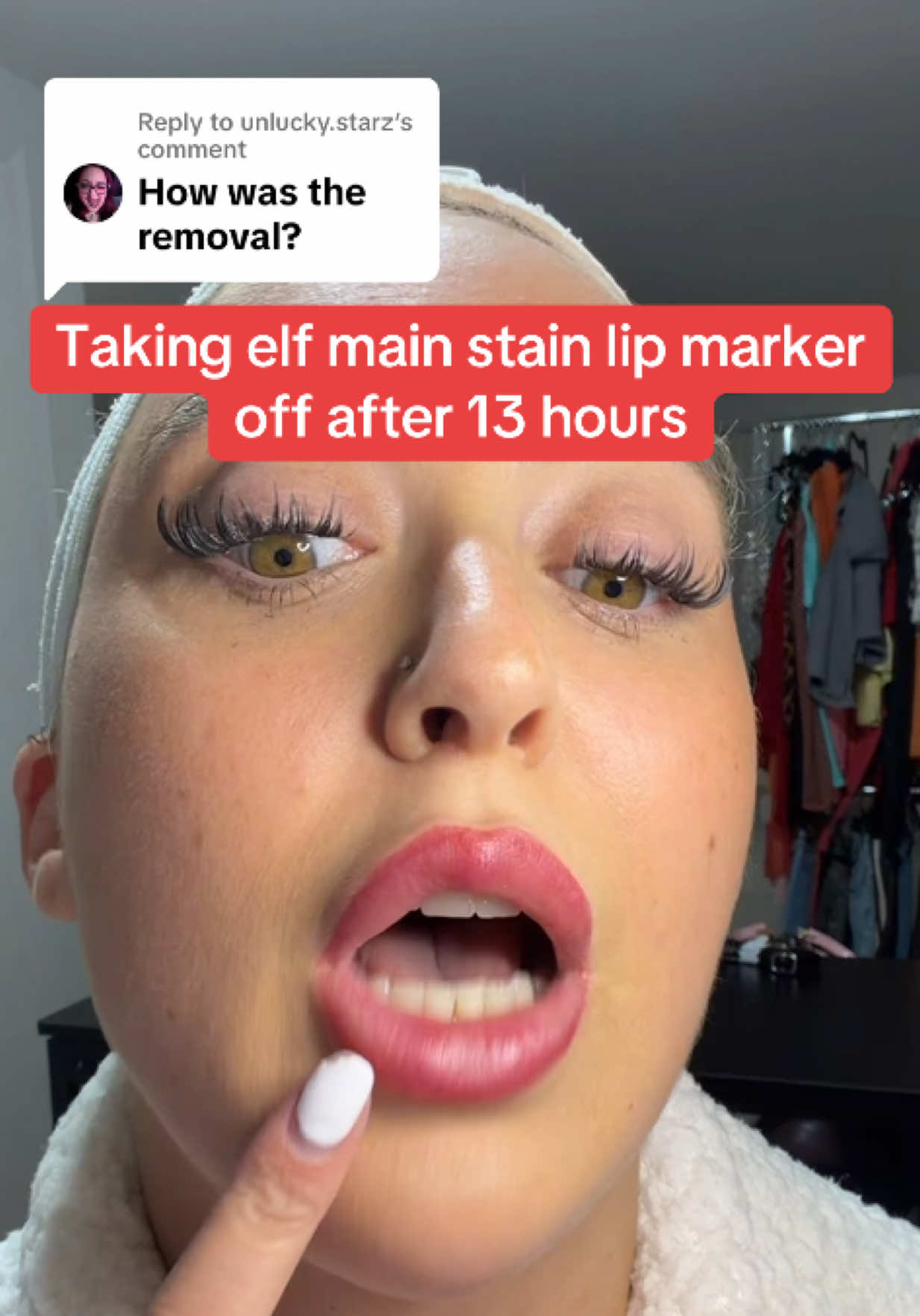 TikTok post by @kelseyalfred for e.l.f. Cosmetics. Caption reads: [...] a beautiful stain 💋....