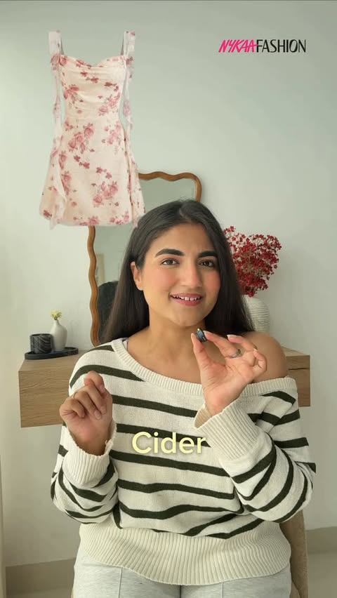 Instagram post by @jhanvi_sadhwanii for Nykaa Fashion. Caption reads: From stripes to polka dots, Nykaa fashion has....
