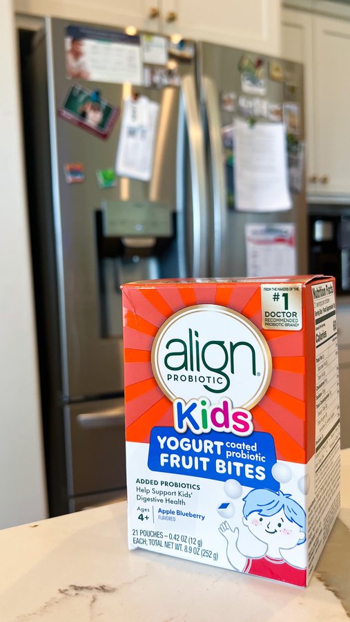 Instagram post by @simplylifewithlo for Align Probiotics. Caption reads: Everybody knows the craziest part of a Mom’s day....