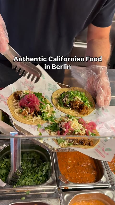 Instagram post by @berlingastronomy for Wolt. Caption reads: (Ad) Authentic Californian Food in Berlin 🌴🌯✨....
