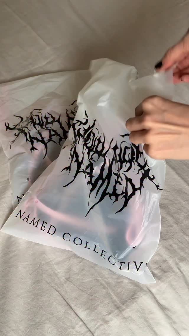 Instagram post by @evameganosova for NAMED COLLECTIVE. Caption reads: @namedcollective | advertisement #namedcollective....