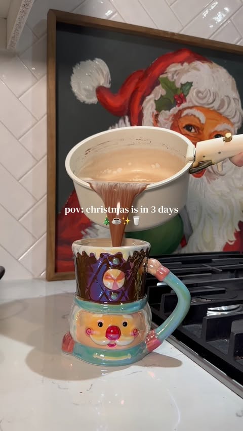 Instagram post by @mitchell.and.avery for Almond Cow. Caption reads: Nobody does hot chocolate better than....