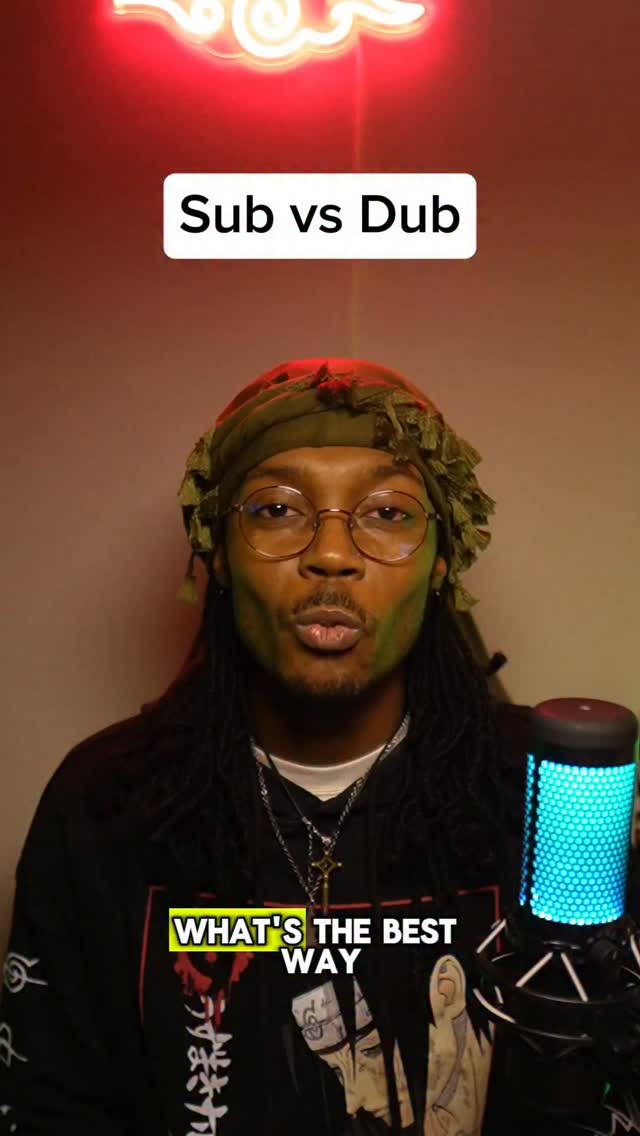 Instagram post by @ohayokage for Lingopie. Caption reads: What's the best way to watch anime Sub or Dub? 🤔....