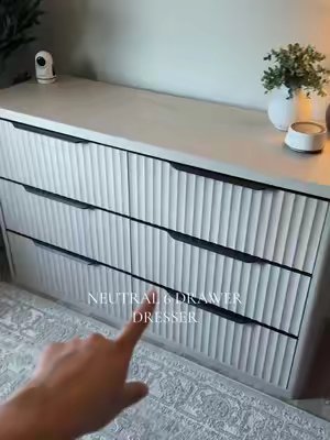 TikTok post by @flor.reyy_ for SICOTAS. Caption reads: @SICOTAS #dresser #furniture #dressers.