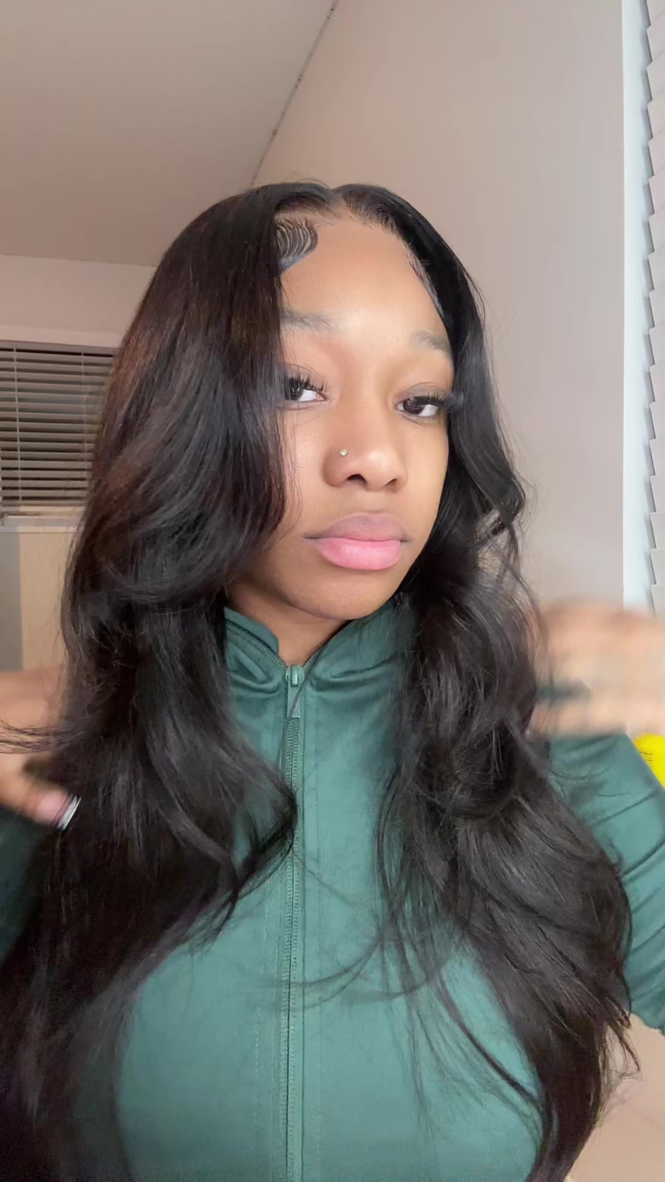 TikTok post by @erickab._ for Wavymy Hair. Caption reads: @WavyMyHair @Wavymy hair #wavymyhair #gluelesswig....