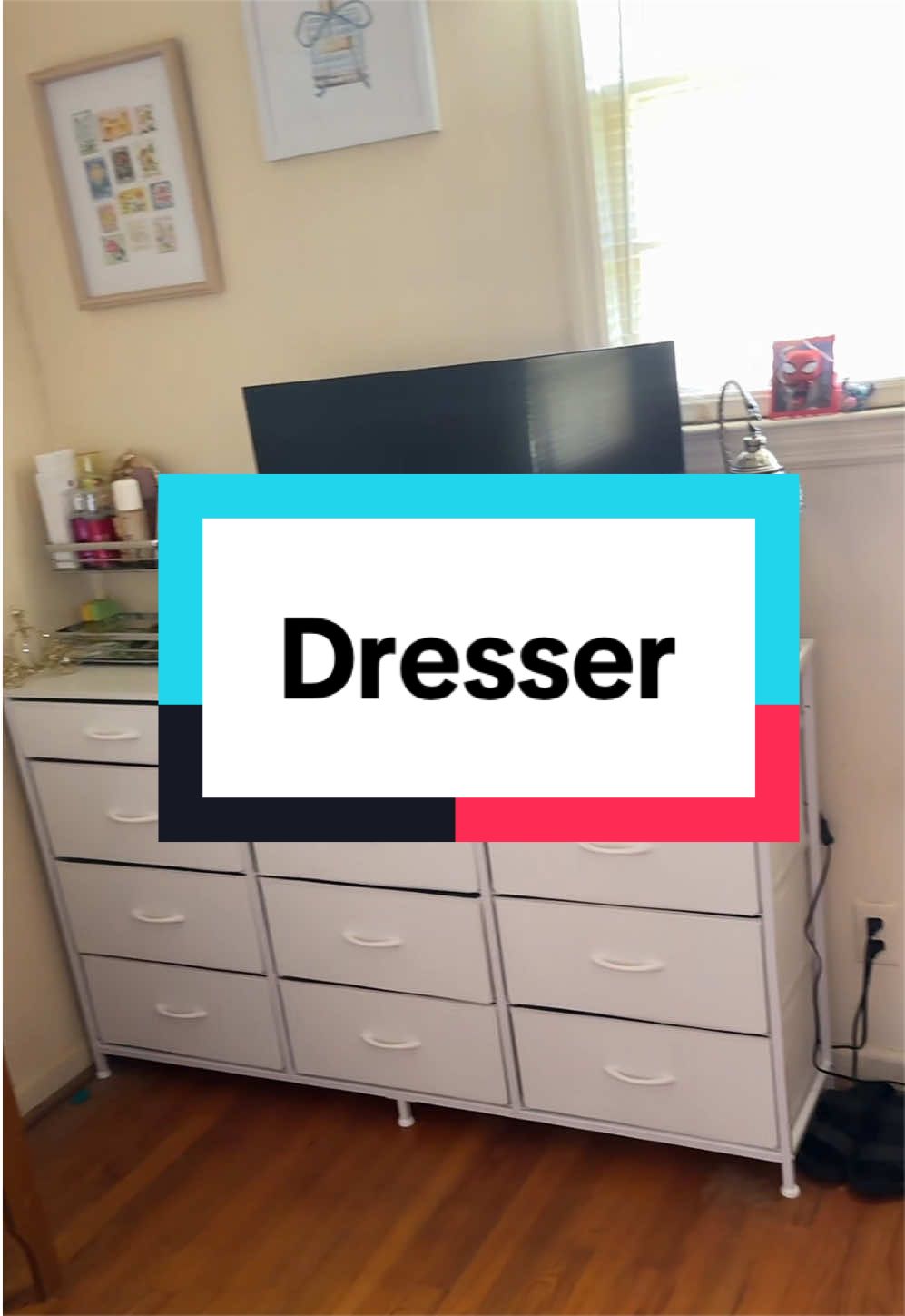 TikTok post by @tamberlynne24 for Raybee Furniture. Caption reads: These dressers are amazing. They are easy to put....