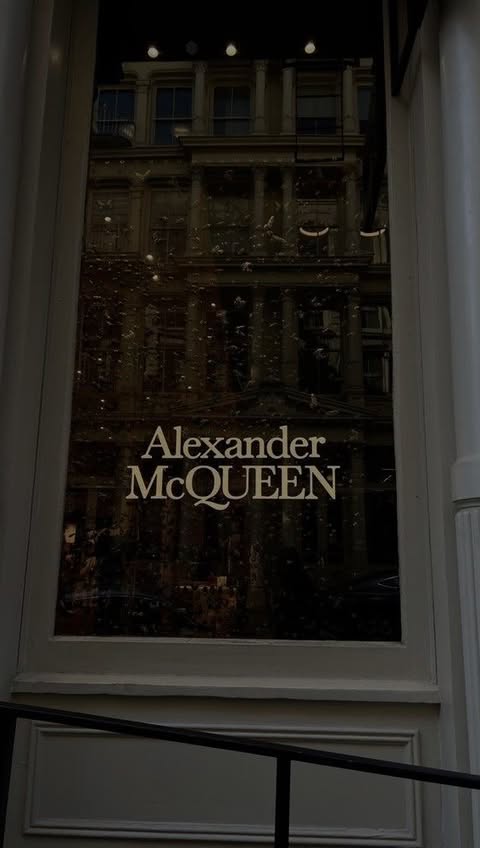 Instagram post by @momokolugowska for Alexander McQueen. Caption reads: @alexandermcqueen  gothic style🖤.