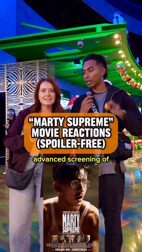 Instagram post by @ijustwannachat for Cash App. Caption reads: Early movie reactions to “MARTY SUPREME” 🏓😤🙌🏾....