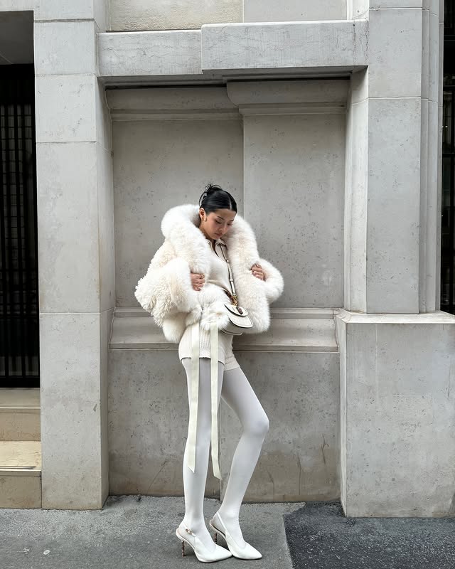 Instagram post by @caroline_hu for Miss Circle. Caption reads: all white *gifted products included.