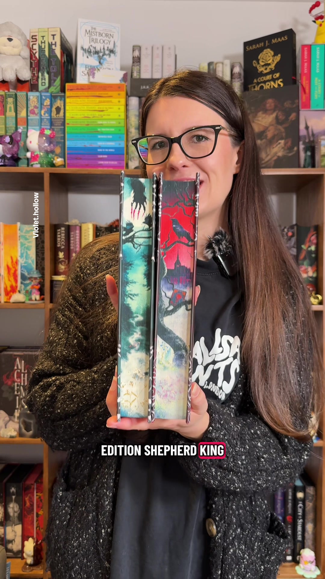 TikTok post by @violet.hollow for Books2Door. Caption reads: [...] duology with the sprayed edges from....