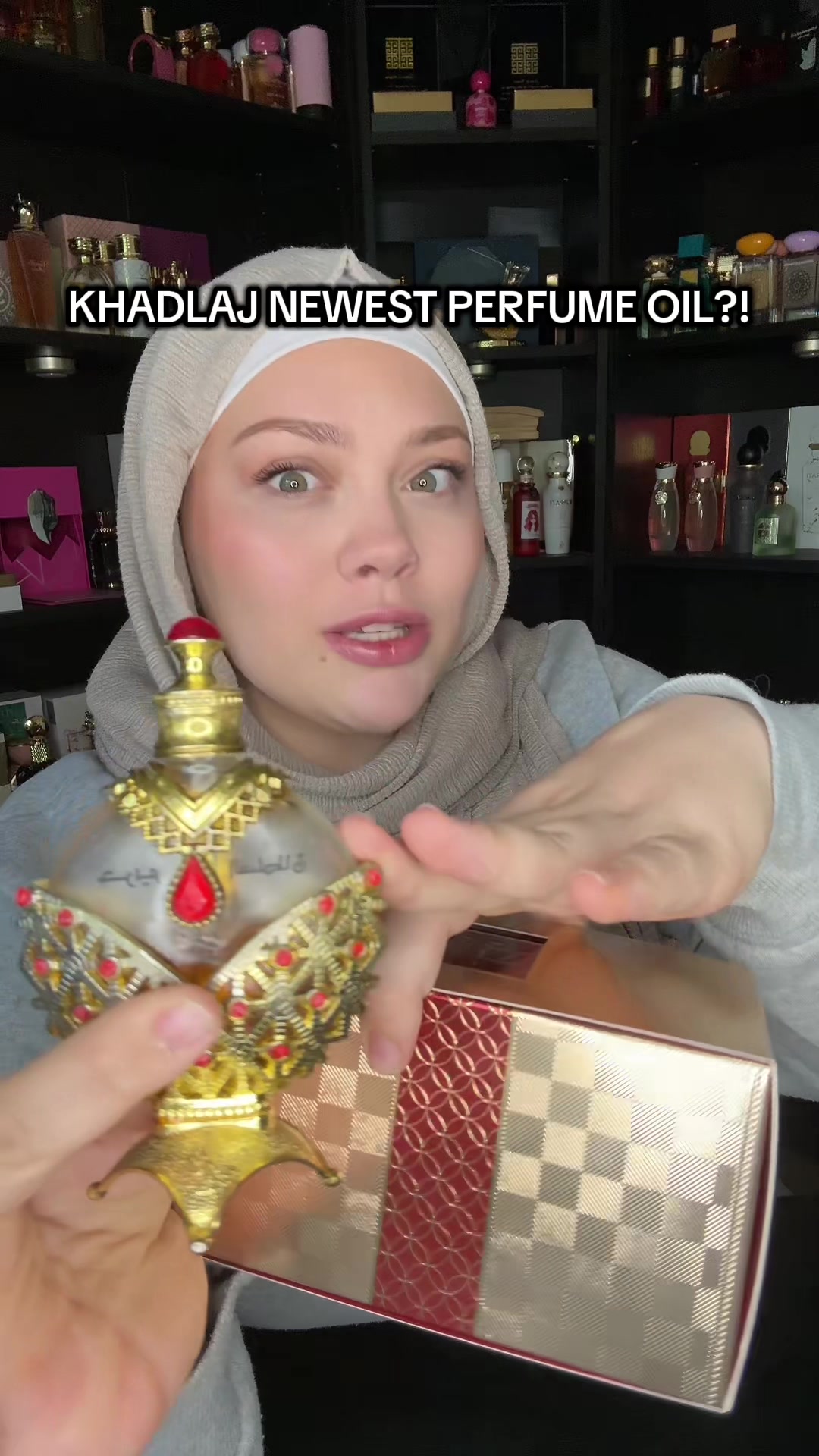 TikTok post by @omavery for Khadlaj Perfumes. Caption reads: @Khadlaj Perfumes @BeautyHouse US KHADLAJ DID IT....