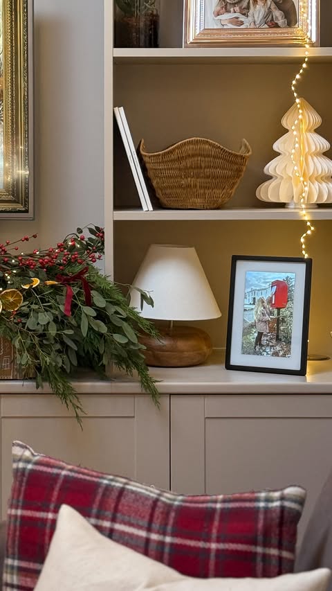 Instagram post by @oaktreehome for Skylight Frame. Caption reads: ad They’ll never be this little at Christmas again....