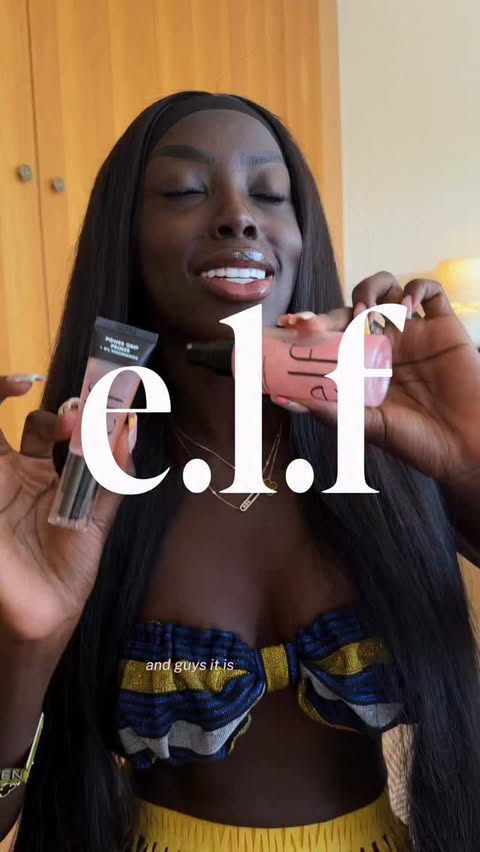 Instagram post by @golloria for e.l.f. Cosmetics and Skincare. Caption reads: Festival glam is locked in at #AfroNation with the....