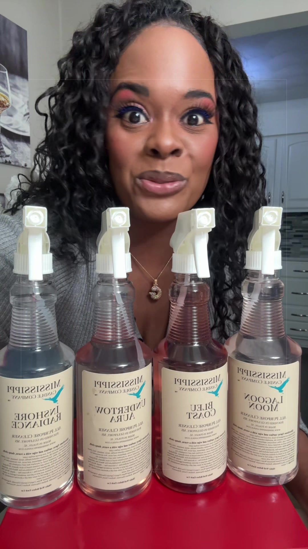 TikTok post by @cookingwithginayoung for Mississippi Candle Co.. Caption reads: Multi-scent all-purpose cleaner set for a....