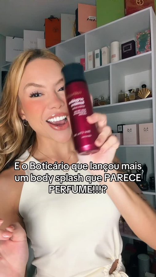 Instagram post by @marinadealcantara_ for O Boticário. Caption reads: Vcs viram esse novo body splash do @oboticario ???....