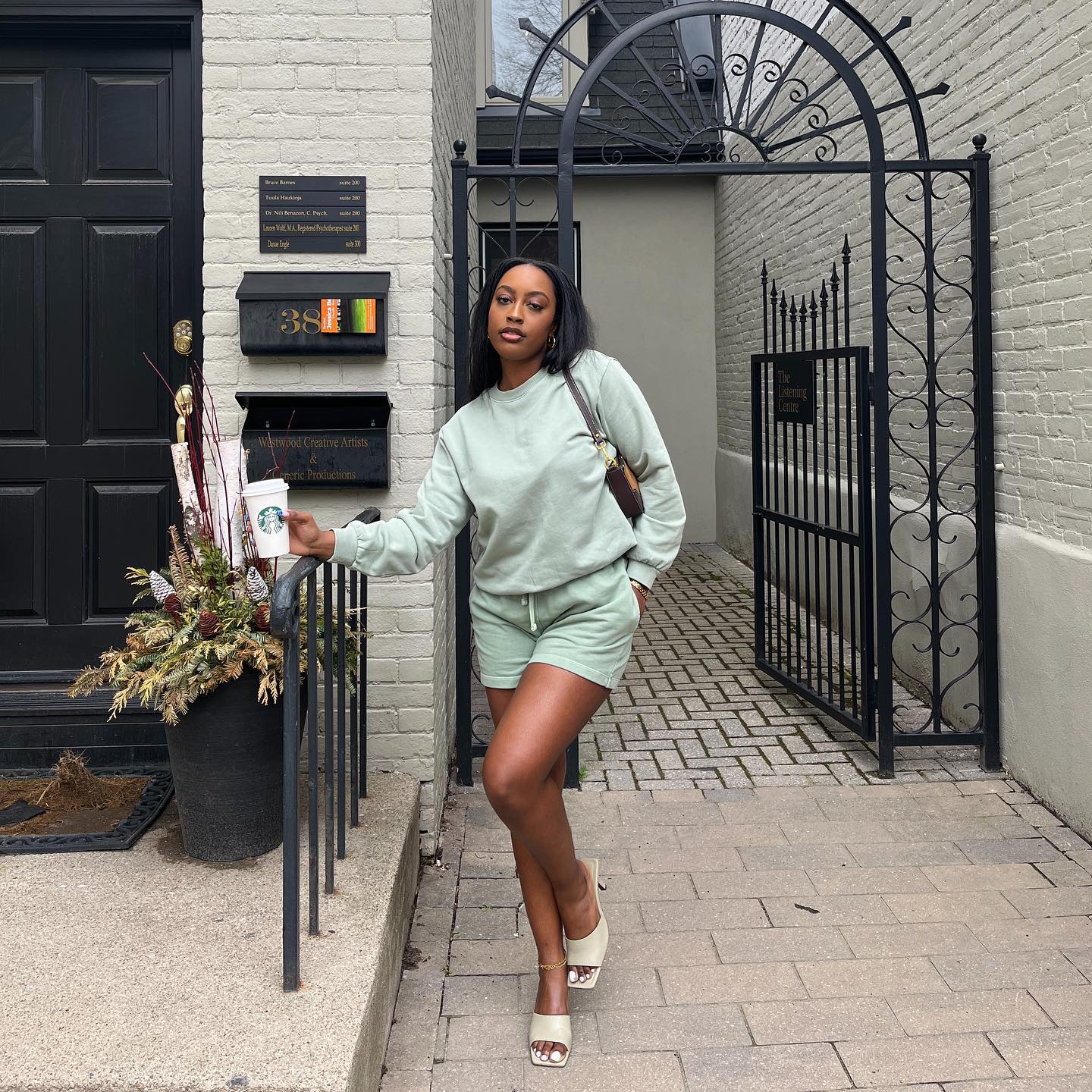 Instagram post by @moreofaaliyahh for The Bay. Caption reads: brunchin’ or loungin’? Hudson North let’s you do....