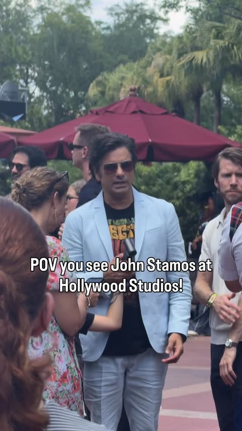 Instagram post by @themagicaldetails for Undercover Tourist. Caption reads: Seeing John Stamos at Hollywood Studios filming....