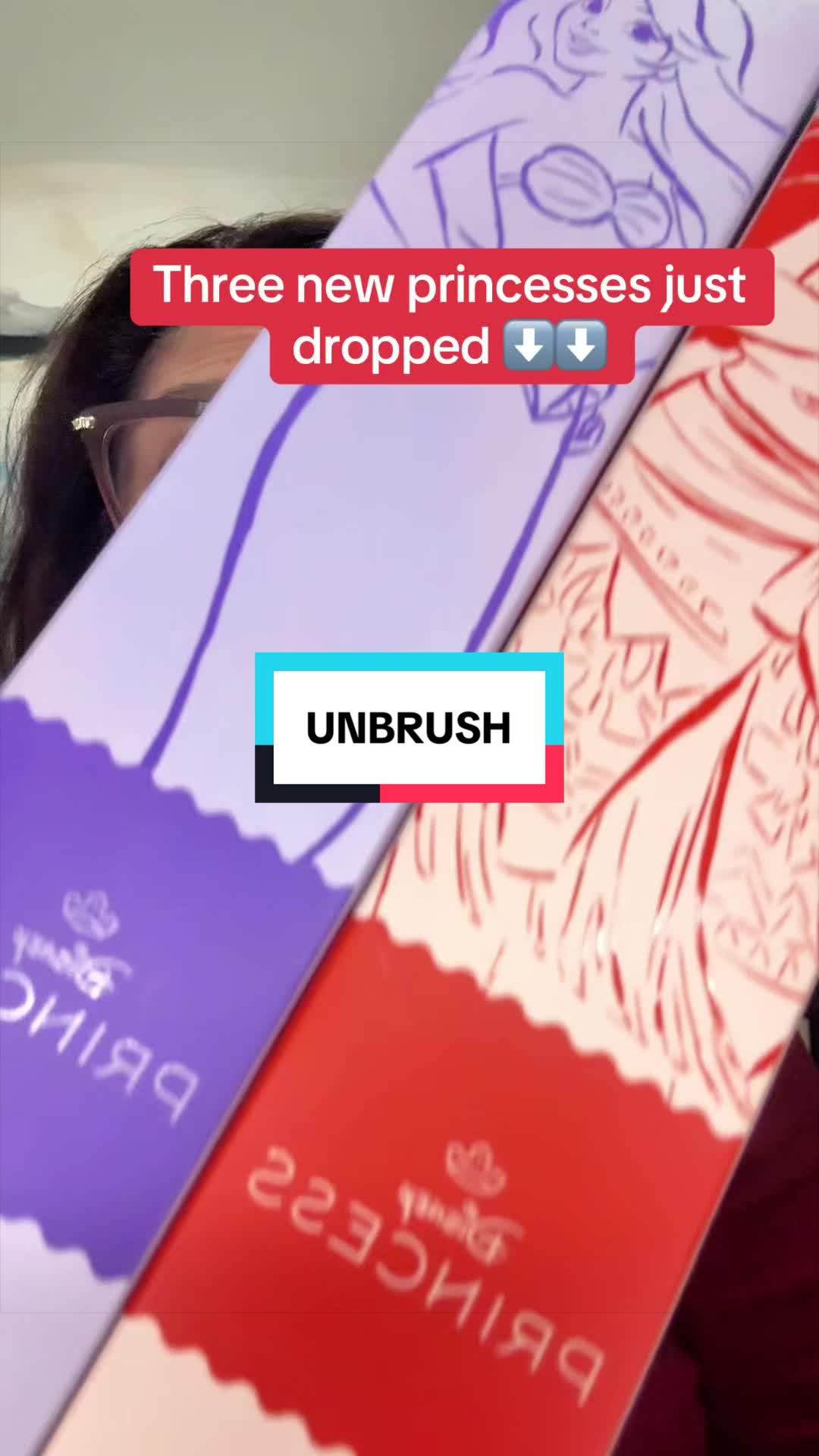 TikTok post by @justmeteresa1 for FHI Heat. Caption reads: @FHI HEAT #disneyprincessunbrushcollect [...].