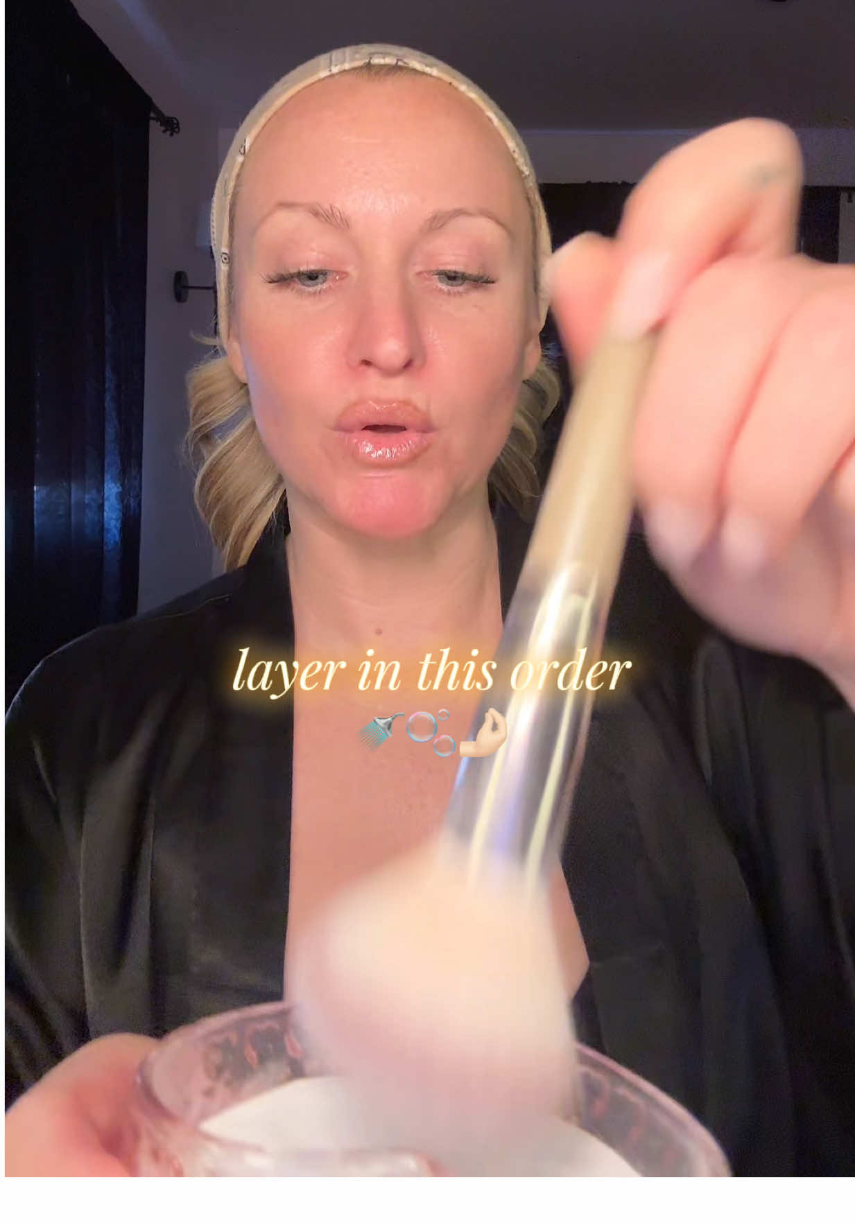 TikTok post by @fit_foodie7 for JerrBears Company. Caption reads: [...] #BodyCareRoutine #DustingPowder....